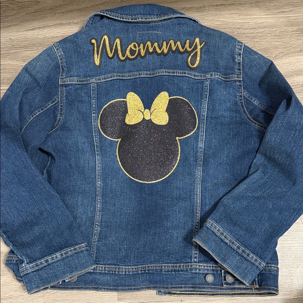 Disney mommy Old Navy women’s  Denim Jacket with Gold Details